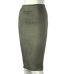 SheBlingBling Empire Skirts  Spring Faux Suede Pencil High Waist Bodycon Split Thick Stretchy Sexy Skirts Knee Length Plus Size