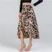 Sheinside Waist Knot Leopard Print Elegant Skirt Women Clothes Mid-Calf Ladies Skirts Womens Casual Clothing 2018 Midi Skirt