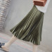 Sherhure 2018 Spring Women Long Skirts Fashion Brand A-Line Women Pleated Skirts High Waist Women Midi Skirt Faldas Mujer Saias