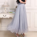 Sherhure 2019 High Waist Women Chiffon Long Skirts Floor Length Ruffles White Summer Boho Maxi Skirt Saia Longa Faldas