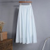 Sherhure 2019 Summer Women Maxi Skirt Two Layer Boho High Wasit Women Long Chiffon Skirt Saias Floor Length Women White Skirt