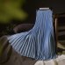 Sherhure 2019 Summer Women Skirt Vintage Long Skirt Saias High Waist Women Maxi Skirt Saia Longa Falda Pleated Skirt Jupe