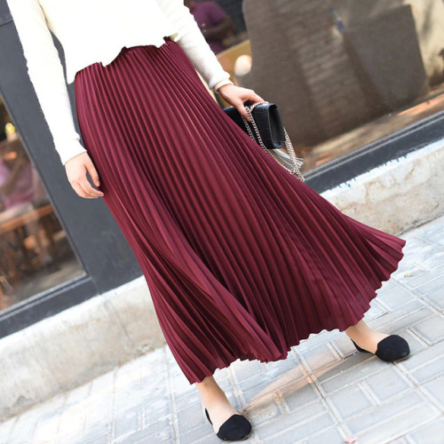 Sherhure 2019 Summer Women Skirt Vintage Long Skirt Saias High Waist Women Maxi Skirt Saia Longa Falda Pleated Skirt Jupe