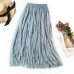 Sherhure 2019 Summer Women Skirts Stretch High Waist Women A-Line Midi Skirt Faldas Jupe Femme Boho Women Skirt Saia