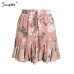 Simplee Bohemian floral print women skirt Elastic high waist ruffled mini skirt female Casual summer beach short skirts 2019