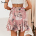 Simplee Bohemian floral print women skirt Elastic high waist ruffled mini skirt female Casual summer beach short skirts 2019