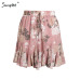 Simplee Bohemian floral print women skirt Elastic high waist ruffled mini skirt female Casual summer beach short skirts 2019