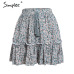 Simplee Casual polka dot mini women skirt High waist A line korean tassel pink summer skirt Sexy ruffle beach female skirts 2019