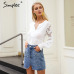 Simplee Casual split pearls denim skirts womens Button skinny diamond mini skirt 2018 Streetwear chic korean summer jeans skirt