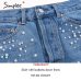 Simplee Casual split pearls denim skirts womens Button skinny diamond mini skirt 2018 Streetwear chic korean summer jeans skirt