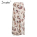 Simplee Ruffle wrap boho maxi skirt women Asymmetric sash high waist skirt long Casual floral print beach summer skirt female