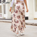 Simplee Ruffle wrap boho maxi skirt women Asymmetric sash high waist skirt long Casual floral print beach summer skirt female