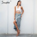 Simplee Ruffle wrap boho maxi skirt women Asymmetric sash high waist skirt long Casual floral print beach summer skirt female