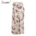 Simplee Ruffle wrap boho maxi skirt women Asymmetric sash high waist skirt long Casual floral print beach summer skirt female