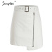 Simplee Sexy high waist PU leather skirt Streetwear sash mini skirts short women bottom 2018 Zipper A-line autumn winter skirt