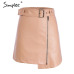 Simplee Sexy high waist PU leather skirt Streetwear sash mini skirts short women bottom 2018 Zipper A-line autumn winter skirt