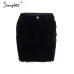 Simplee Vintage corduroy pink pencil skirt Fashion streetwear metal button zipper short skirt 2017 New autumn mini skirts womens