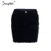 Simplee Vintage corduroy pink pencil skirt Fashion streetwear metal button zipper short skirt 2017 New autumn mini skirts womens