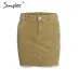 Simplee Vintage corduroy pink pencil skirt Fashion streetwear metal button zipper short skirt 2017 New autumn mini skirts womens