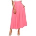 Skirts Women High Waist Autumn Casual Pleated A Line Long Skirt Front Slit Belted with pocket Maxi Skirt Vestido Midi #Z