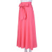 Skirts Women High Waist Autumn Casual Pleated A Line Long Skirt Front Slit Belted with pocket Maxi Skirt Vestido Midi #Z