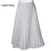 Skirts Women Spring Autumn Summer Style Women's High Waist Pleated Fashion Solid Girl Half Length Skirt Breathble Ankle Length