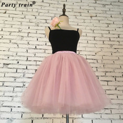 Skirts Womens 7 Layers Midi Tulle Skirt Fashion Tutu Skirts Women Ball Gown Party Petticoat 2018 Lolita Faldas Saia