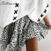 Sollinarry Red Ruffles Leopard Summer Skirts Women NEW Sexy Boho Mini Skirts Retro Casual A Line High Waist Girls Short Skirts