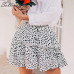 Sollinarry Red Ruffles Leopard Summer Skirts Women NEW Sexy Boho Mini Skirts Retro Casual A Line High Waist Girls Short Skirts