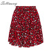 Sollinarry Red Ruffles Leopard Summer Skirts Women NEW Sexy Boho Mini Skirts Retro Casual A Line High Waist Girls Short Skirts