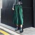 Spring New High Waist Long Skirt lady Pleated Velvet pleuche Solid Color skinny Elastic women casual mid calf Skirt