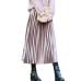 Spring New High Waist Long Skirt lady Pleated Velvet pleuche Solid Color skinny Elastic women casual mid calf Skirt