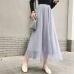 Spring Summer 2019 Women Long Chiffon Maxi Pleated Skirt Midi Skirt High Waist Elascity Casual Party Skirt NS8966