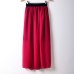 Spring Summer Autumn Fashion Pleated Maxi Skirt Amazing Chiffon Long Skirt Women High Quality High Waist