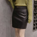 Spring Summer Faux Leather Women Pencil Skirt 2019 New Fashion PU Slim Sexy Mini Skirt Casual Zipper Black Short Elegant Skirt