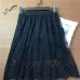 Spring Summer Women  Skirt  Sexy Lace Mesh Hollow Out   Slim  Bodycon Tight  Pencil Elegant Transparent  Black White Skirt D006