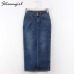 Streamgirl Women Denim Skirt Long Saia Jeans Women's Skirt Denim Skirts For Women Summer Vintage Black Long Skirts Female Saia