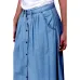 Summer 2016 Women Long Denim Skirt Femme Casual Loose High Waisted Single Breasted Maxi Jean Skirt Saias Feminina 3XL