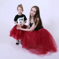 Summer 5 layer 65cm Fashion Midi Mesh Fluffy Soft Tulle Tutu Skirt Pettiskirt  26 colors Skirt Mother Daughter Skirts