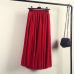 Summer Bohemia Long Skirts Women Stretch High Waist Solid Chiffon A-Line Skirt Casual Pleated Maxi Skirt Faldas Saias Streetwear