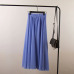 Summer Bohemia Long Skirts Women Stretch High Waist Solid Chiffon A-Line Skirt Casual Pleated Maxi Skirt Faldas Saias Streetwear