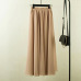 Summer Bohemia Long Skirts Women Stretch High Waist Solid Chiffon A-Line Skirt Casual Pleated Maxi Skirt Faldas Saias Streetwear