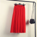 Summer Bohemia Long Skirts Women Stretch High Waist Solid Chiffon A-Line Skirt Casual Pleated Maxi Skirt Faldas Saias Streetwear