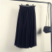 Summer Bohemia Long Skirts Women Stretch High Waist Solid Chiffon A-Line Skirt Casual Pleated Maxi Skirt Faldas Saias Streetwear