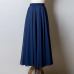 Summer Bohemia Long Skirts Women Stretch High Waist Solid Chiffon A-Line Skirt Casual Pleated Maxi Skirt Faldas Saias Streetwear