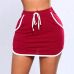 Summer Ladies Sexy Skirt White Sides Swearpants High Elastic Waist Short Skirts Women Joggers Fitness Skirt With Pockets