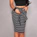 Summer Sexy Slim Bodycon Pencil Skirts Women Lady Striped Skirt Female Knee-Length Bandage Skirt White Black IU965809