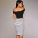 Summer Sexy Slim Bodycon Pencil Skirts Women Lady Striped Skirt Female Knee-Length Bandage Skirt White Black IU965809