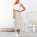 Summer Skirts Womens 2019 New Midi Korean Elegant Button elastic High Waist Skirt Female Pleated Sun ladies School Skirt