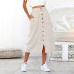 Summer Skirts Womens 2019 New Midi Korean Elegant Button elastic High Waist Skirt Female Pleated Sun ladies School Skirt